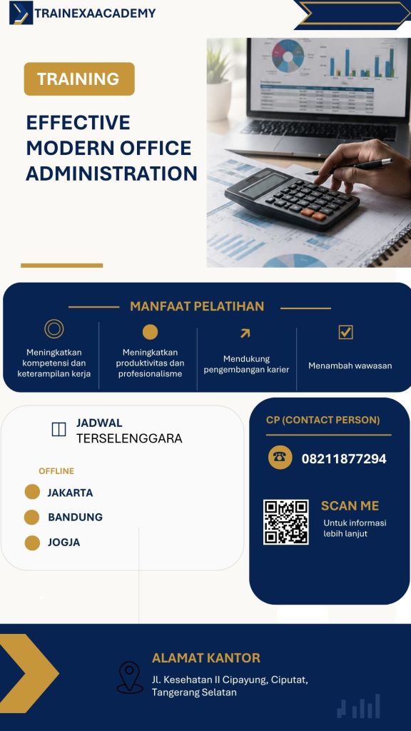 pelatihan EFFECTIVE MODERN OFFICE ADMINISTRATION online
